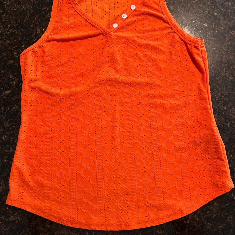 Women's Orange Sleeveless Top